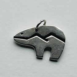 Vintage Sterling Silver Spirit Navajo Bear Charm 