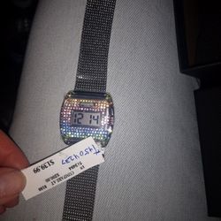 Digital Coach Women's Watch With Rainbow Stones 