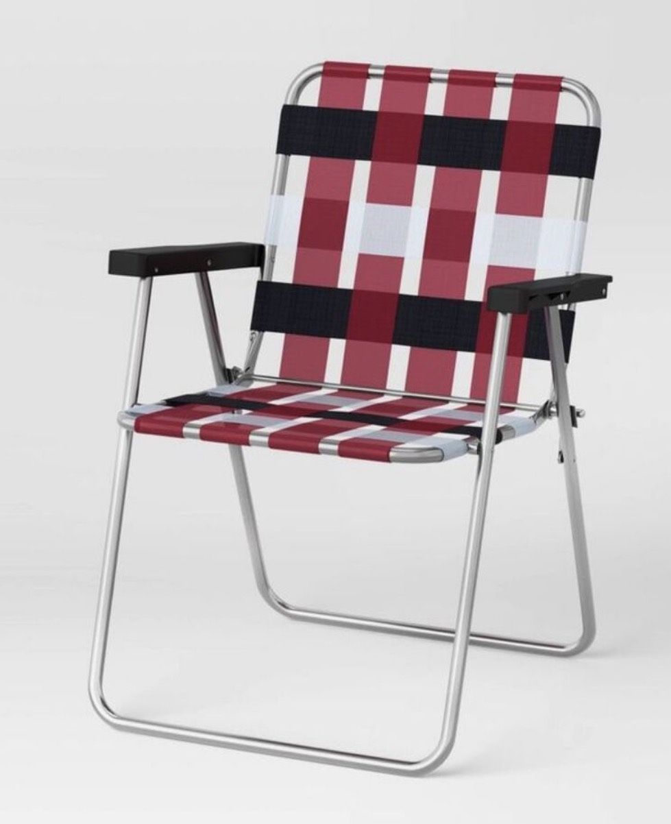 Webstrap Folding Patio Chair Red - Room Essentials Red