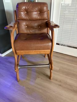 PAIR of Darafeev Custom Pool Table Spectator Chairs / Barstools