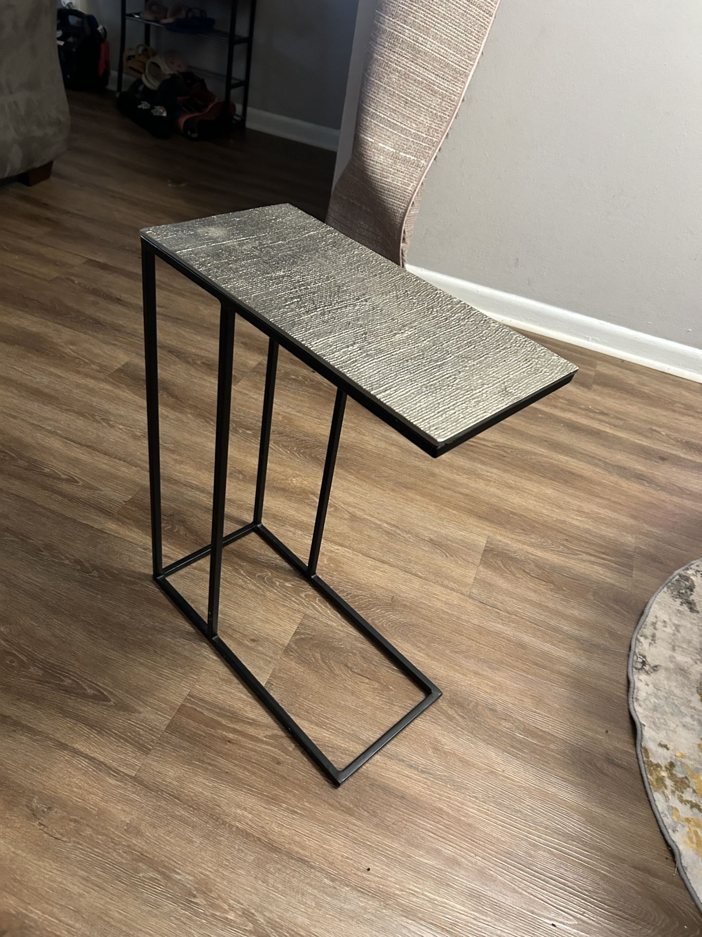 Silver & Black End Table