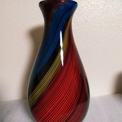 Toscana Vase - Raibow Twist. Hand Made Art Glass From Dynasty Gallery.