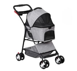 Premium Pet Stroller 3-in-1 Multifunction Jogger Stroller for Medium and Small Dogs Gray