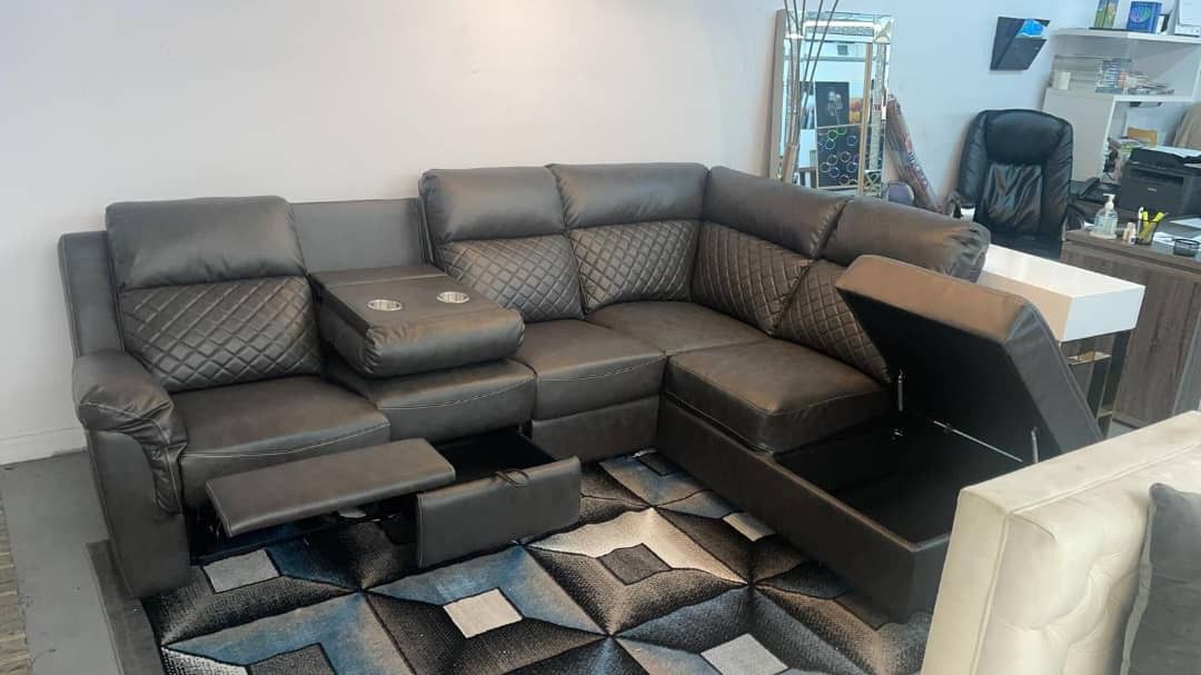 FOR SALE. New Reclining Sectional Sofa. With Storage. Ask for Price!