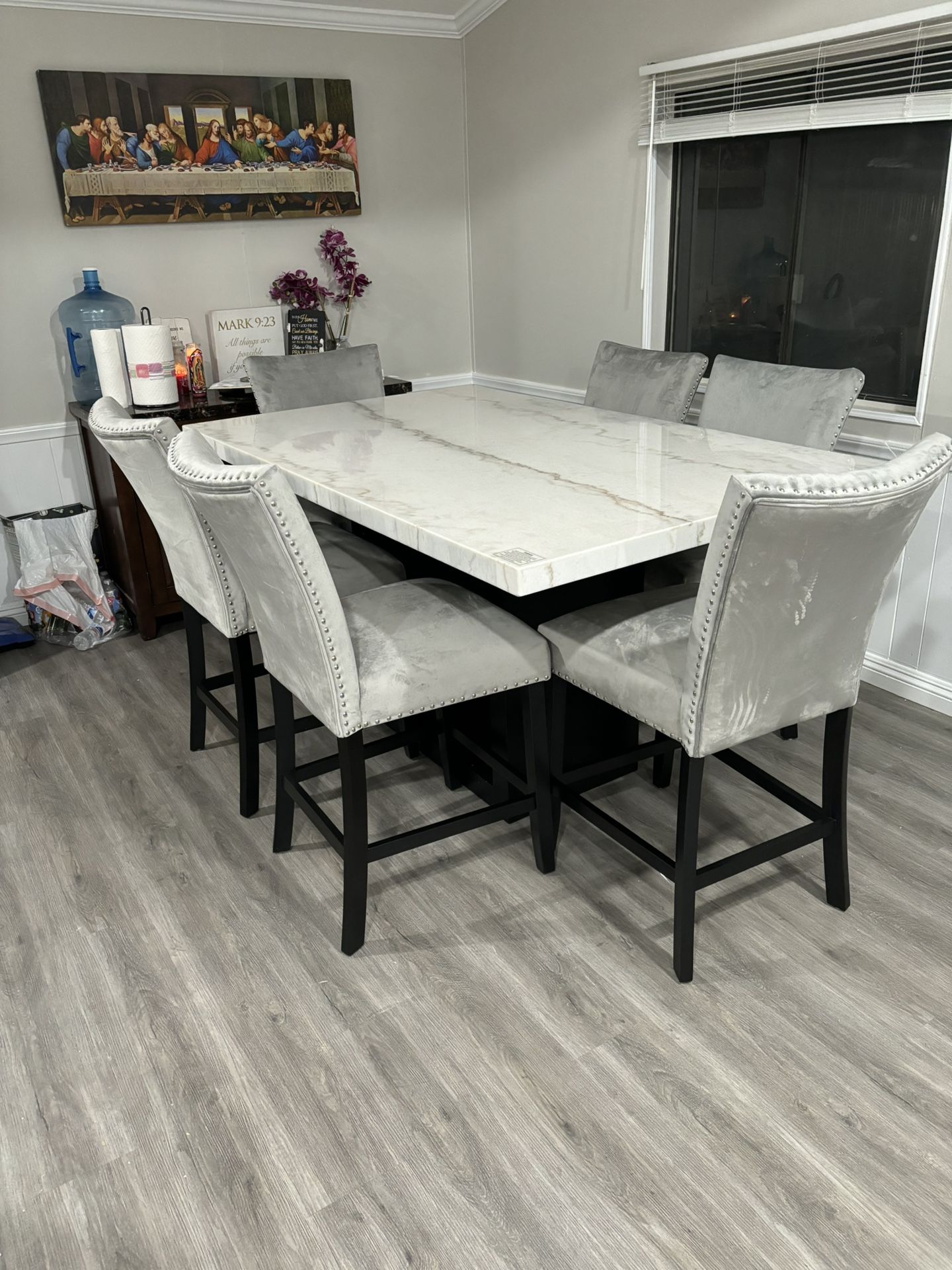 Marble Top Dining Table Set