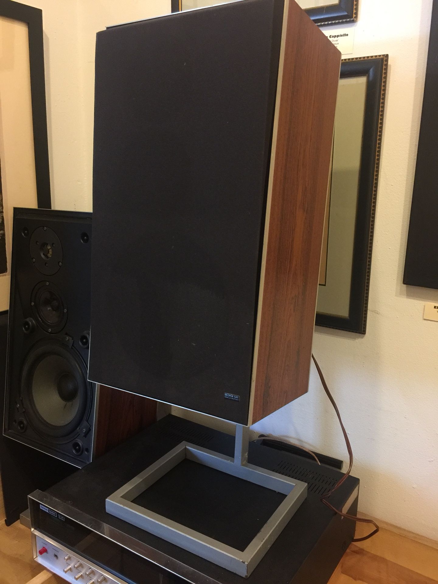Pair of bang olufsen beovox s45 with stands