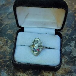 Eastern Star Ring 14 kt White Gold