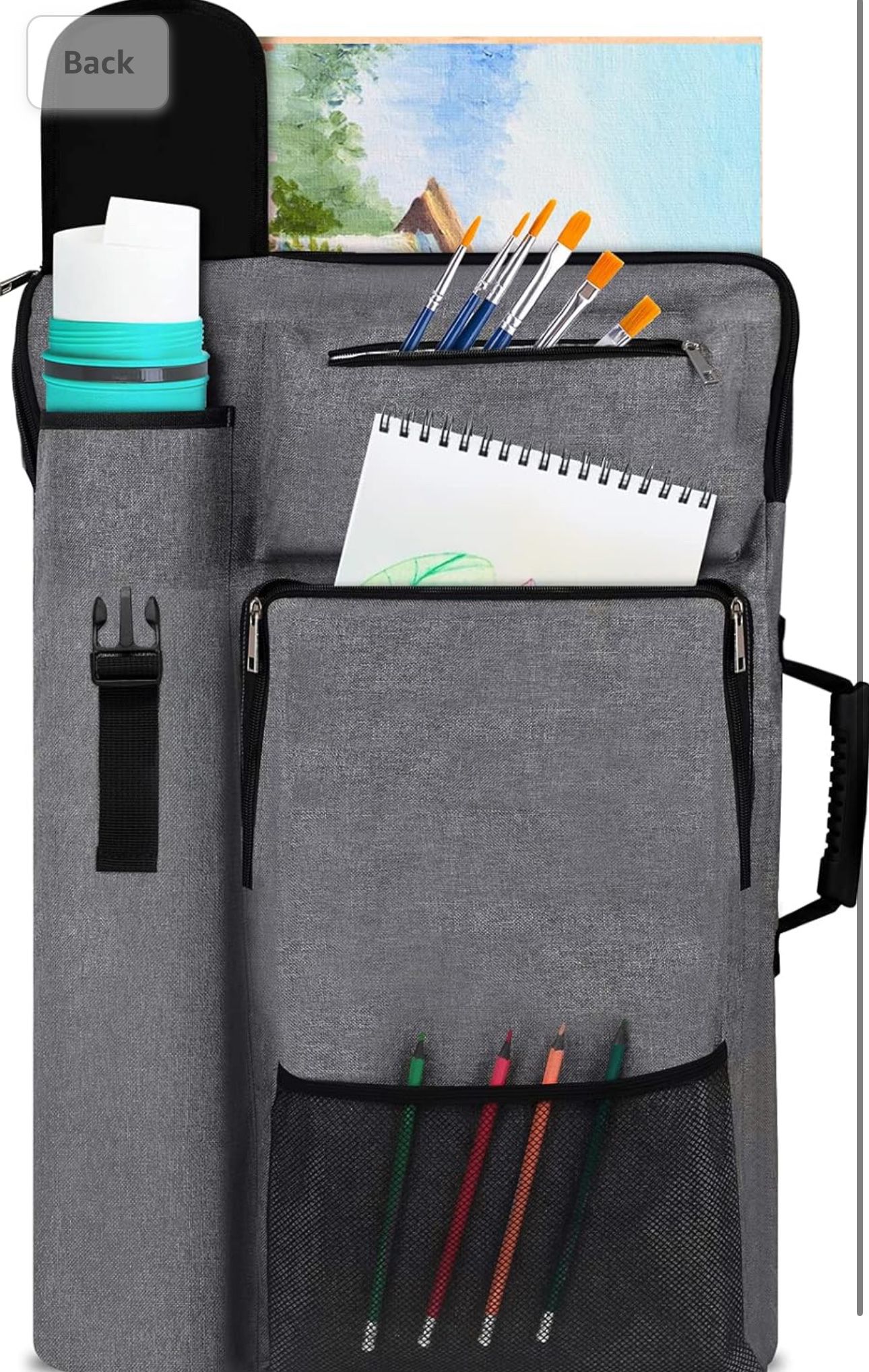 Art Portfolio Case 18 X 24,art Portfolio With Backpack & Tote Bag For Artwork,medium Art Case Size(Grey