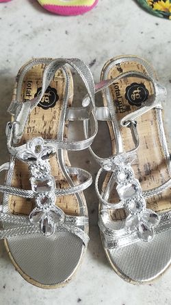 Total girl wedge little heels size 13c