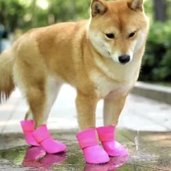4Pcs Pet WaterProof Rainshoe For Dogs (S)