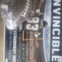 Vince papali autographed Movie poster and Autographed Wilson football