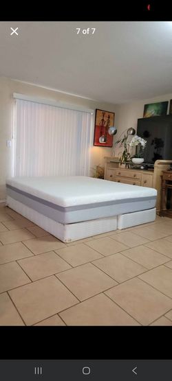 VERY NICE LIKE NEW CALIFORNIA KING SIZE MEMORY FOAM MATTRESS AND BOXSPRINGS FOR SALE! IN EXCELLENT CONDITION, FREE DELIVERY