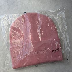 Lululemon Warm Revelation Beanie Wordmark Logo PKTD Wool Blend