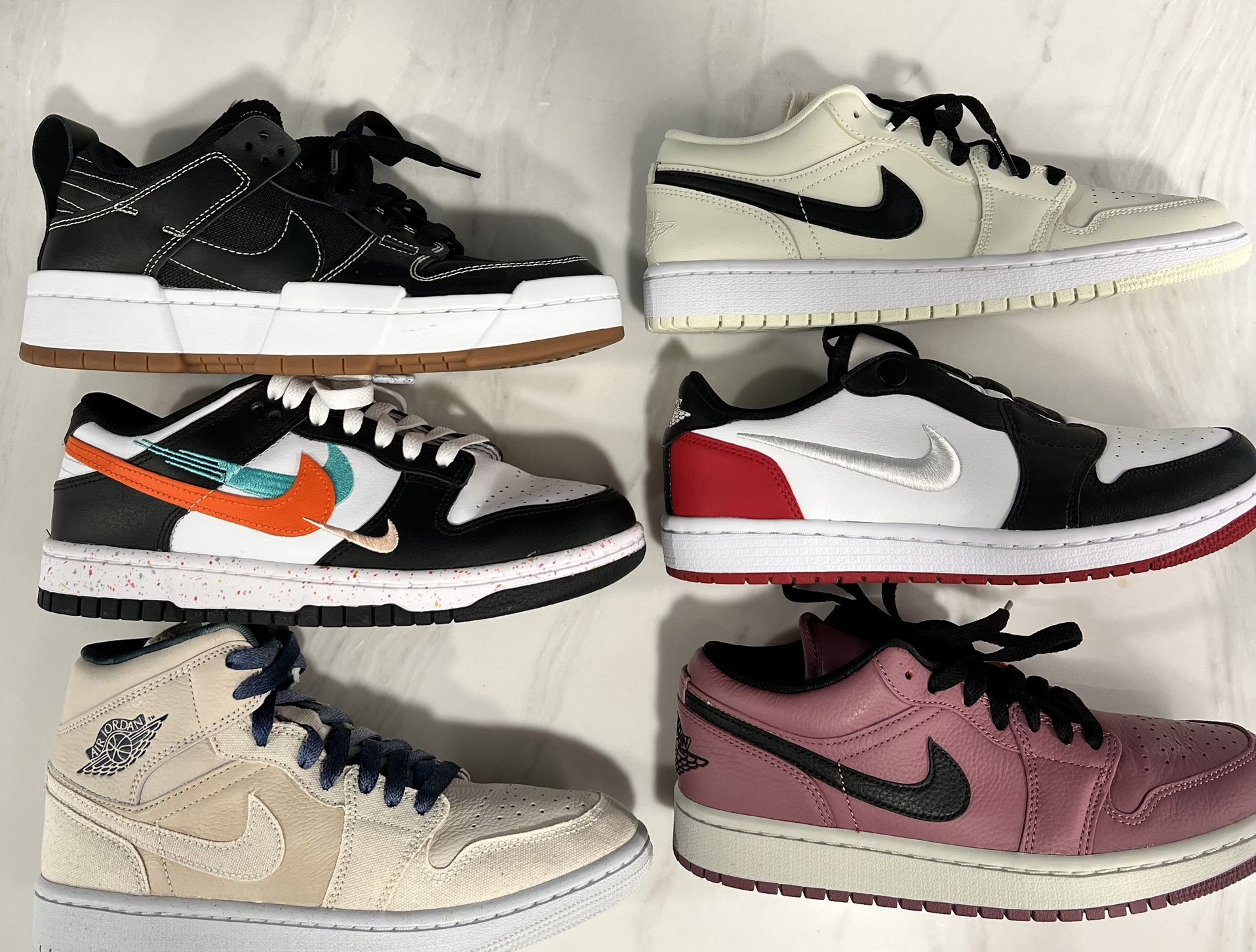 Brand New Jordans and Dunks (lot of 6) Wmns size 7.5