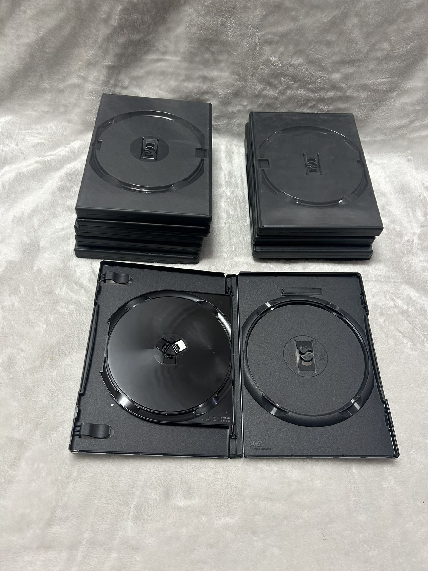 10 Pack Standard double Black Disc DVD Cases w/Outter Clear Sleeve