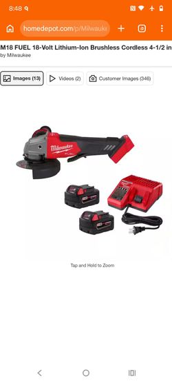 M18 FUEL 18-Volt Lithium-Ion Brushless Cordless 4-1/2 in./5 in. Grinder w/Paddle Switch w/(2) 5.0Ah Batteries & Charger