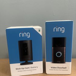 [READ DESC] BRAND NEW UNOPENED Ring Video Camera Doorbell Kit: Outdoor Doorbell + Stickup Cam - Home Security Bundle 🏠📸 