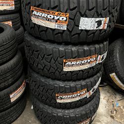 4 Brand New R/T Arroyo Tires 33/12.50/20 Installed and Balanced/ Instaladas Y Balanceadas