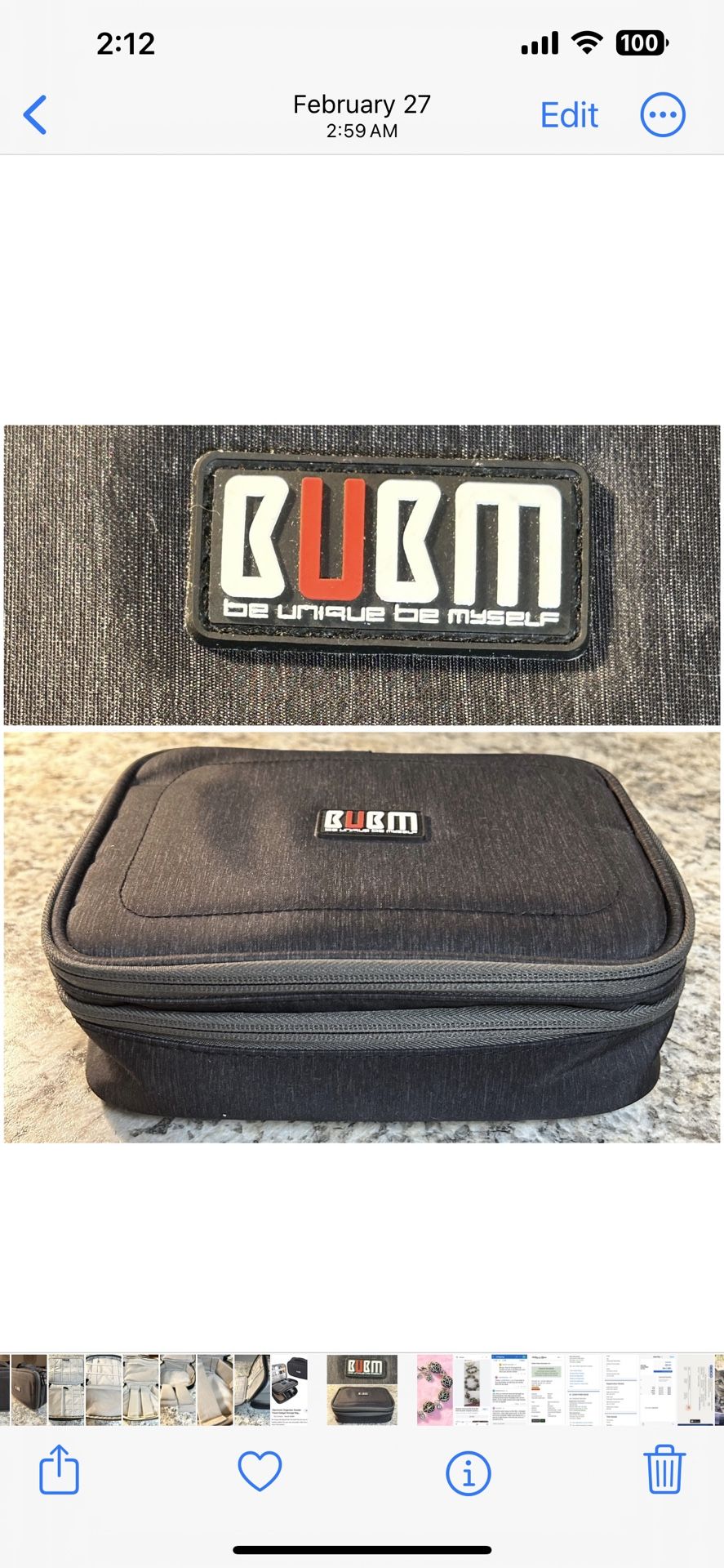 BUBM-NWOT Electronic Organizer, Double Layered Travel Gadget Storage Bag 