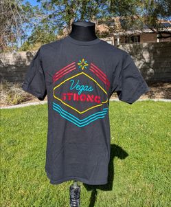 2017 Las Vegas Strong Neon/Black Red Rock Resort Medium Port & Co T-Shirt NOS