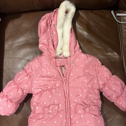 Baby Girl Size 12-18 Mos Fleece Lined Snow Jacket 