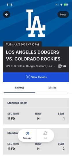 Los Angeles Dodgers Vs Colorado Rockies  Tuesday July 7