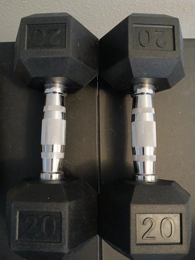 20lb Legion Rubber Hex Dumbbells 