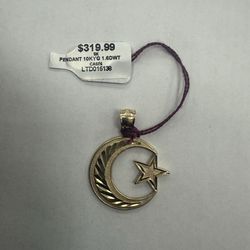 10KT gold half moon pendant