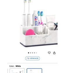 Toothbrush Holder for Bathroom, Bathroom Storage Organizer, Small Counter Stand Accessories, for Toothpaste/Vanity Countertop, 5 Compartments Drainage