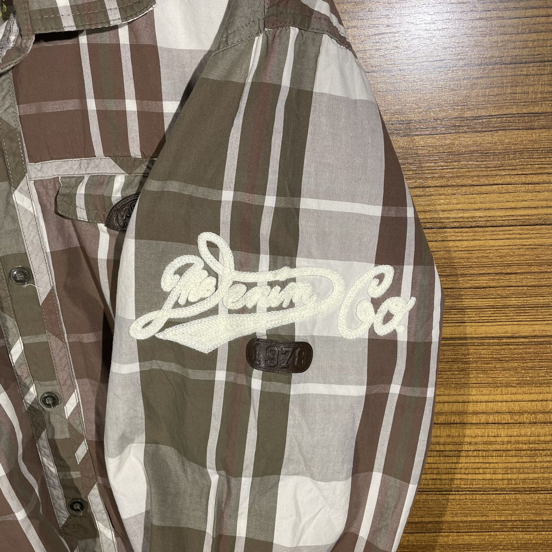 Pelle Pelle Collared Button Up Long Sleeve Brown Plaid Mens Shirt Size 3XL