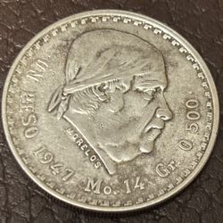 UN Peso 1947. Coin Of Mexico 