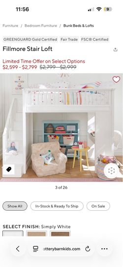 Pottery Barn Kids Fillmore Stair Loft Bed