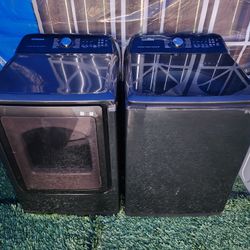 Black Stainless Steel Washer And Dryer Set 