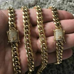 Cuban Chain & Bracelet Set