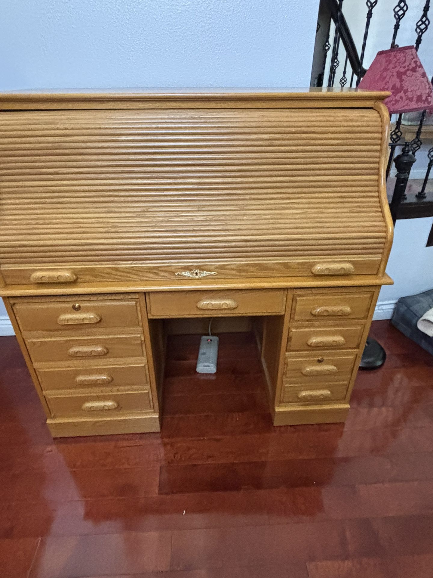 Oak Roll Top Desk