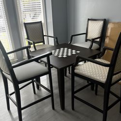 Game Table And 4 Bar Stools By kwalu 
