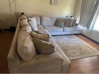 Bed, couch, & fridge