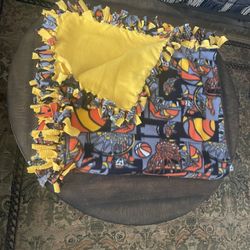 Fleece Basketball Tie Blanket