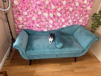 Teal upholstered chair