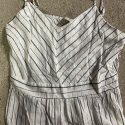 White and blue striped  Tank top size XL