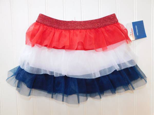New Baby Girls 18M Red White Blue Patriotic Tulle Tutu Skirt 18 Months 