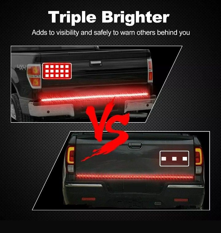 🚨🚦NEW 3X BRIGHTER TRUCK TAILGATE LED STRIP 3RD BRAKE LIGHT! 5 SIGNAL FUNCTIONS🚦🚨