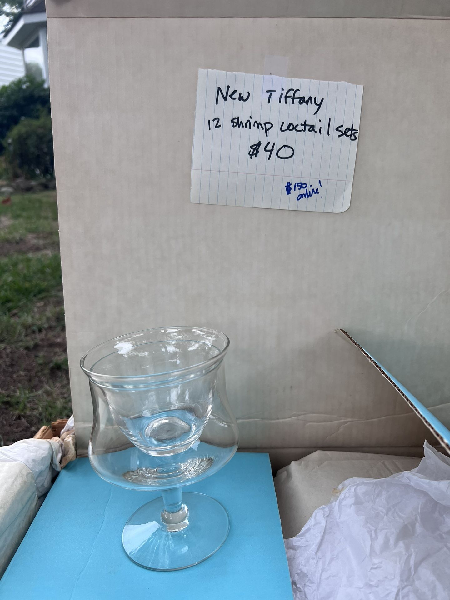 Tiffany- Shrimp Cocktail Set (12) And Garage Sale