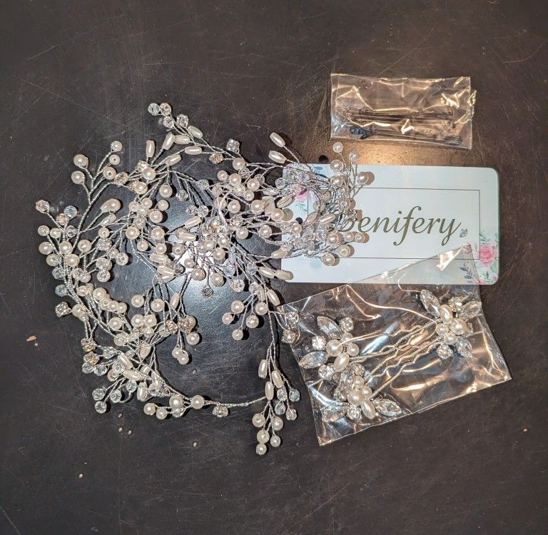 Denifery White Bridal Hair Pins Accessories