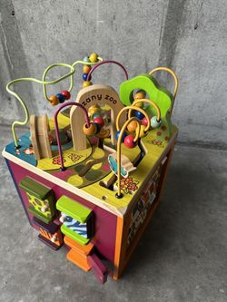 Battat Zoo-themed Wooden Activity Cube 