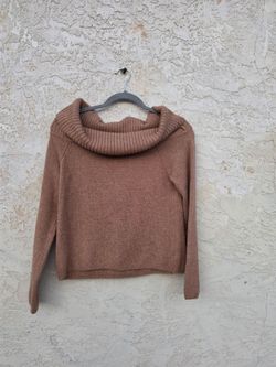 Brown Off The Shoulder Knit Sweater