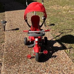 Radio Flyer Stroll 'N Trike - Red 4-in-1 Tricycle for Toddlers Ages 1-5, 19.88 x 35.04 x 40.75 inches