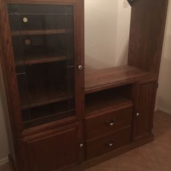 Solid Oak Media Cabinet