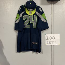 Seattle Marshawn Lynch Jersey And Hat
