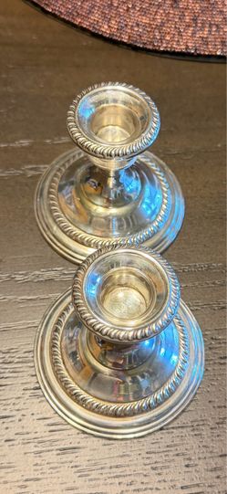 1950-60’s Empire Silver Weighted Candleholders